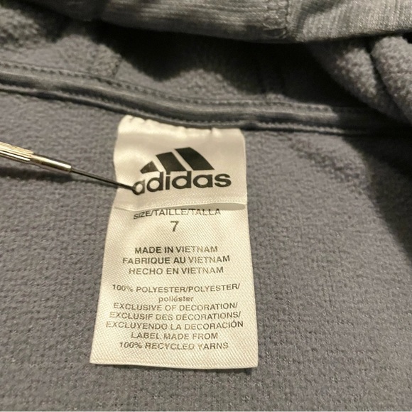 Adidas Zip-Up Hoodie Boys Size 7 - Picture 8 of 16